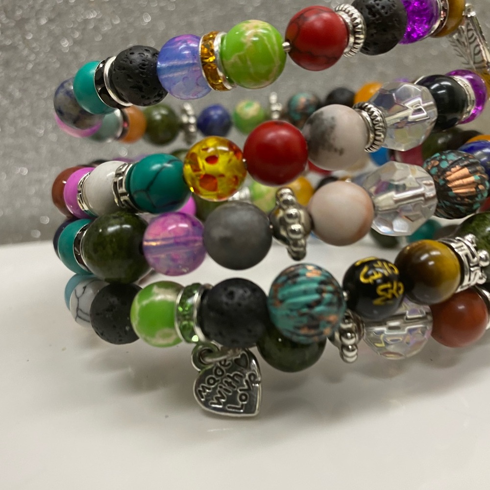 4 1/2 tier multicolored bohemian bracelet